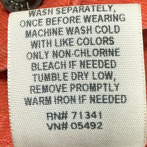 L.L. Bean Women's XS Orange Denim Jean Jacket Button Front Classic Fit - Picture 8 of 10